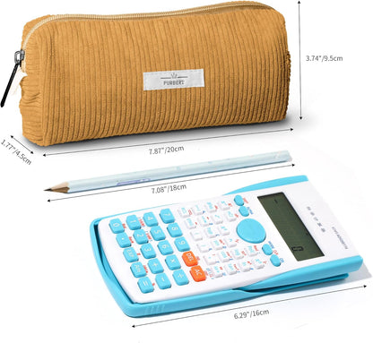 Pencil Bag Pen Case, Soft Corduroy Small Pencil Pouch Organizer with Zipper, Cute Pencil Case Pouch Stationery for Girls and Boys – Apricot