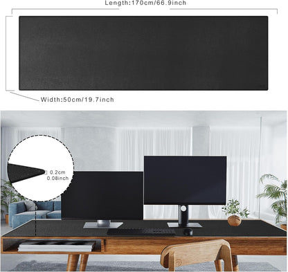 Cacoy 36" x 20" Leather Desk Mat for Home Office, Extra Large PU Leather Desk Pad Blotters, Waterproof Computer Keyboard Mat, Extended Gaming Mouse Pad, Desk Protector for Desktop and PC Laptop, Black