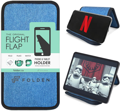 Flight Flap Airplane Phone Holder, Flexible Cell Phone Holder, Folding Cellphone Stand for Desk, Bed, Office, Treadmill - Airplane Gadgets for Long Travel Accessories - Plane Essentials (Green)