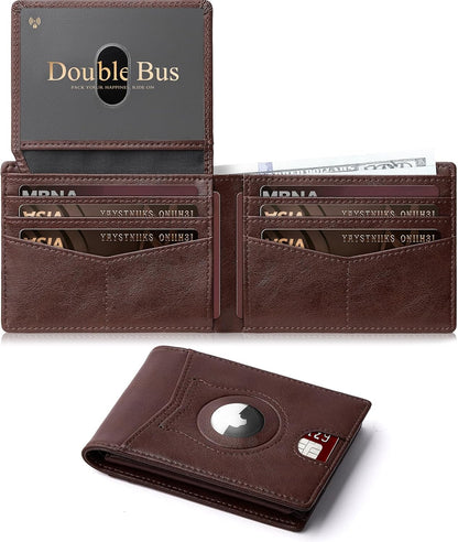 Wallet for Men Slim RFID Blocking Bifold Carbon Fiber,Minimalist Small Compact Front Pocket Credit Card Holder,Thin Mens Leather Wallets Smart Security With 2 ID Windows 1 Cash,Birthday Gifts for Men