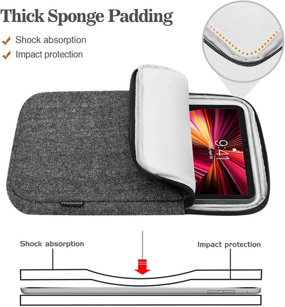 MoKo 7-8 Inch Tablet Sleeve Bag, Polyester Pouch Cover Case Fits iPad mini (A17 Pro) 8.3" 2024, iPad mini 6/5/4/3/2/1, Samsung Galaxy Tab S2 8.0, Tab A 8.0, ZenPad Z8s 7.9,Black