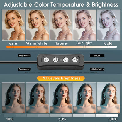 ALTSON 16W 2PCs Video Conference Lighting, LED Streaming Light Clip-On, Zoom Lighting for Computer Monitor Webcam Laptop, Desk Ring Light for Video Recording Podcast, Eye-Caring&360° Rotary Backlight
