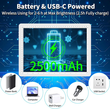 Phylosal Rechargeable A4 LED Light Pad with Built-in Stand, Magnetic Tracing Light Box for Drawing, Diamond Art Light Board with Side Button, Super Bright Light Table for Diamond Painting, Sketching