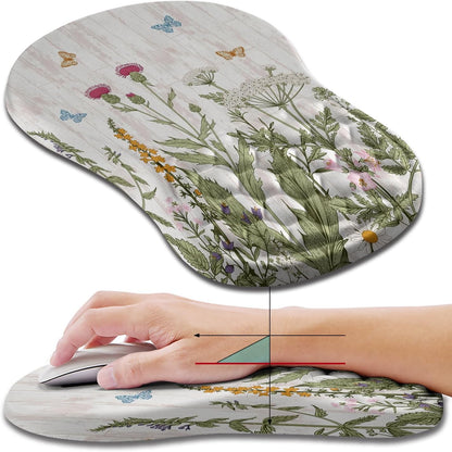 Hokafenle Ergonomic Mouse Pad Wrist Support, Wrist Rest Mousepad for Carpal Tunnel Pain Relief with Integrated Memory Foam Slope Massage Bulge (11.8x7.9 inch,Topographic Contour)