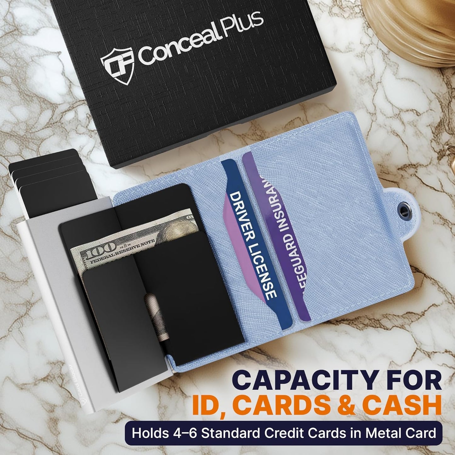 Conceal Plus Wallet Finder Slim Tracker, 5-Year Battery Life - Never Needs Charging, Track Wallet, Backpack, Luggage and More, Works with Apple Find My iOS Only (Android Not Supported)