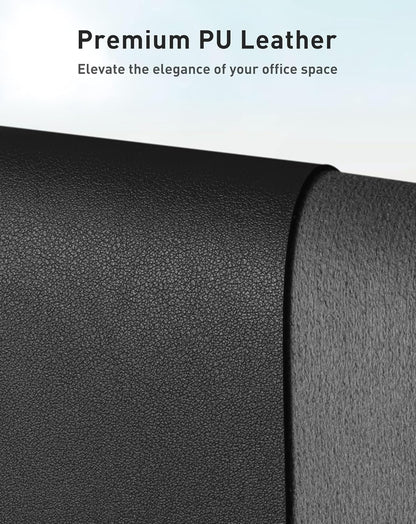 Aothia Non-Slip Waterproof PU Leather Desk Pad Protector for Mouse, Writing Desk, Office, Home, Laptop Blotter, 23.6" x 13.7", Black - Colors A