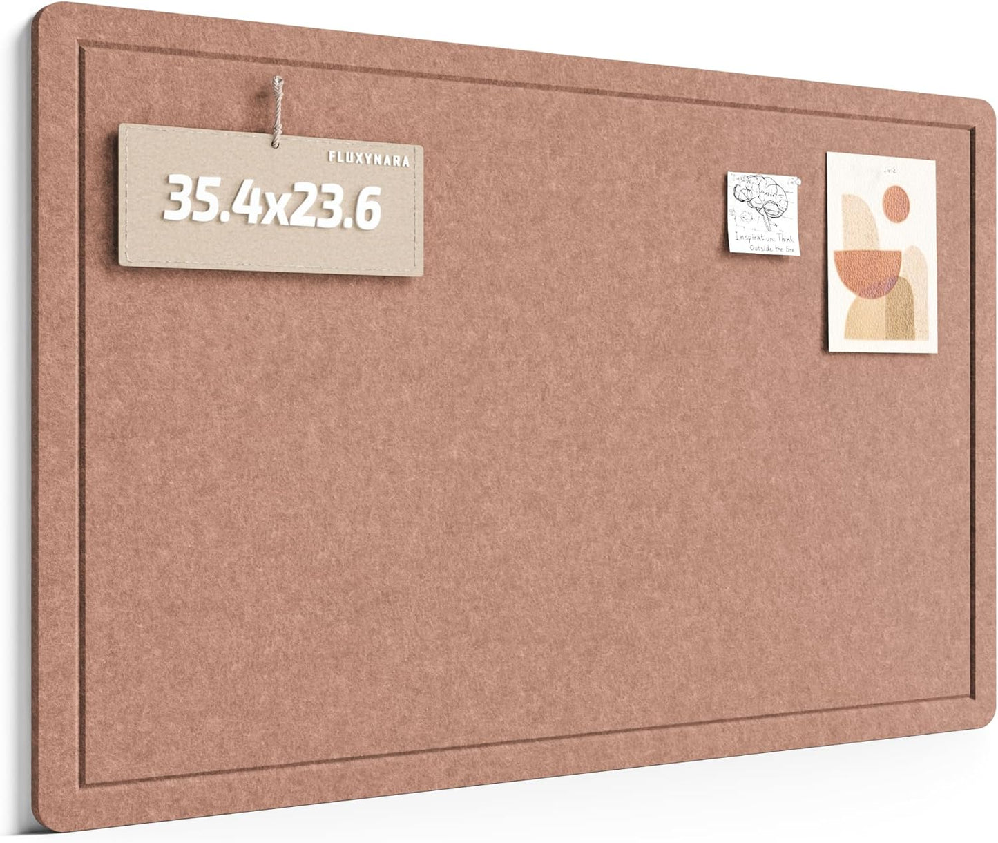 Fluxynara Bulletin Board, 23.6" x 17.5" Cork Board Alternative with 12 Safe Removable Adhesive Tabs, Foldable Felt Pin Board for Home Office, Classroom, Bedroom,Entryway for Walls—Sage