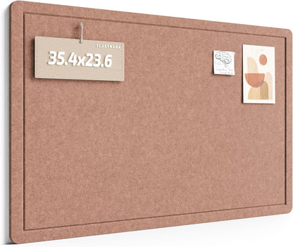 Fluxynara Bulletin Board, 23.6" x 17.5" Cork Board Alternative with 12 Safe Removable Adhesive Tabs, Foldable Felt Pin Board for Home Office, Classroom, Bedroom,Entryway for Walls—Sage