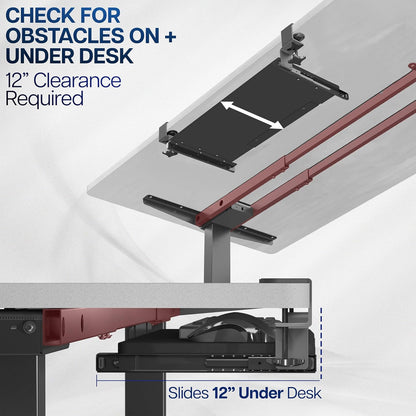 VIVO Large Keyboard Tray Under Desk Pull Out with Extra Sturdy C Clamp Mount System, 27 (33 Including Clamps) x 11 Inch Slide-Out Platform Computer Drawer for Typing, Black, MOUNT-KB05E