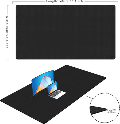 Cacoy 36" x 20" Leather Desk Mat for Home Office, Extra Large PU Leather Desk Pad Blotters, Waterproof Computer Keyboard Mat, Extended Gaming Mouse Pad, Desk Protector for Desktop and PC Laptop, Black