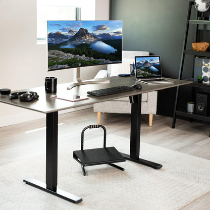 VIVO Ergonomic Height Adjustable Foot Rest Relief Platform, Elevated Stool for Comfortable Sit to Stand Workstation, Non-Slip Surface, Portable, Home Office Classroom Use, Black, STAND-FT01
