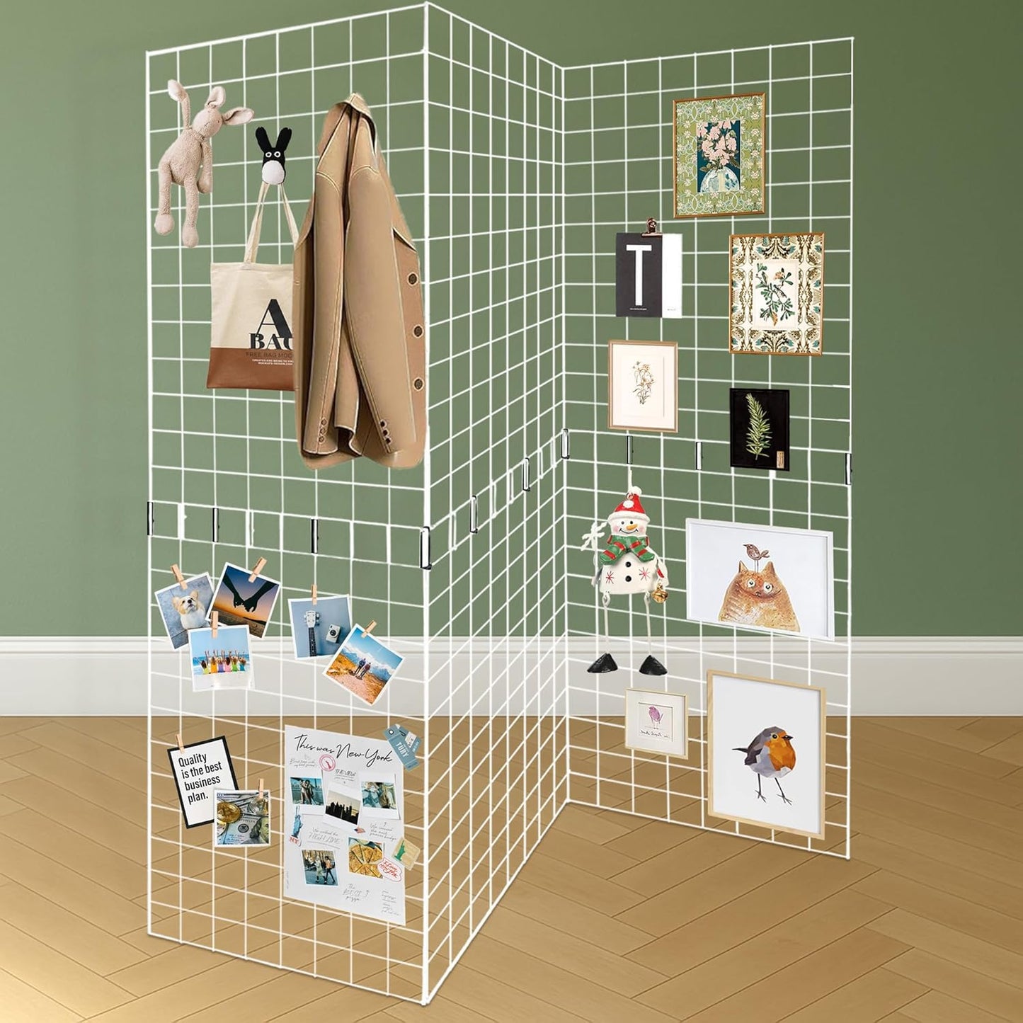 Grid Wall Panels 3 Pcs, Commercial Grade Gridwall Panels, Metal Grid Wall Panel Display Stand, You Can DIY 6 Pack 2'x3' or 3 Pack 2'x6' (Black)