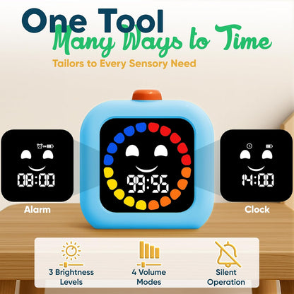 Digital Visual Timer for Kids - Rechargeable, Silent Count Up/Down for Calmer Routines - 99 Min Countdown Kids Timer for Classroom, Home & Therapy - Builds Focus & Independence