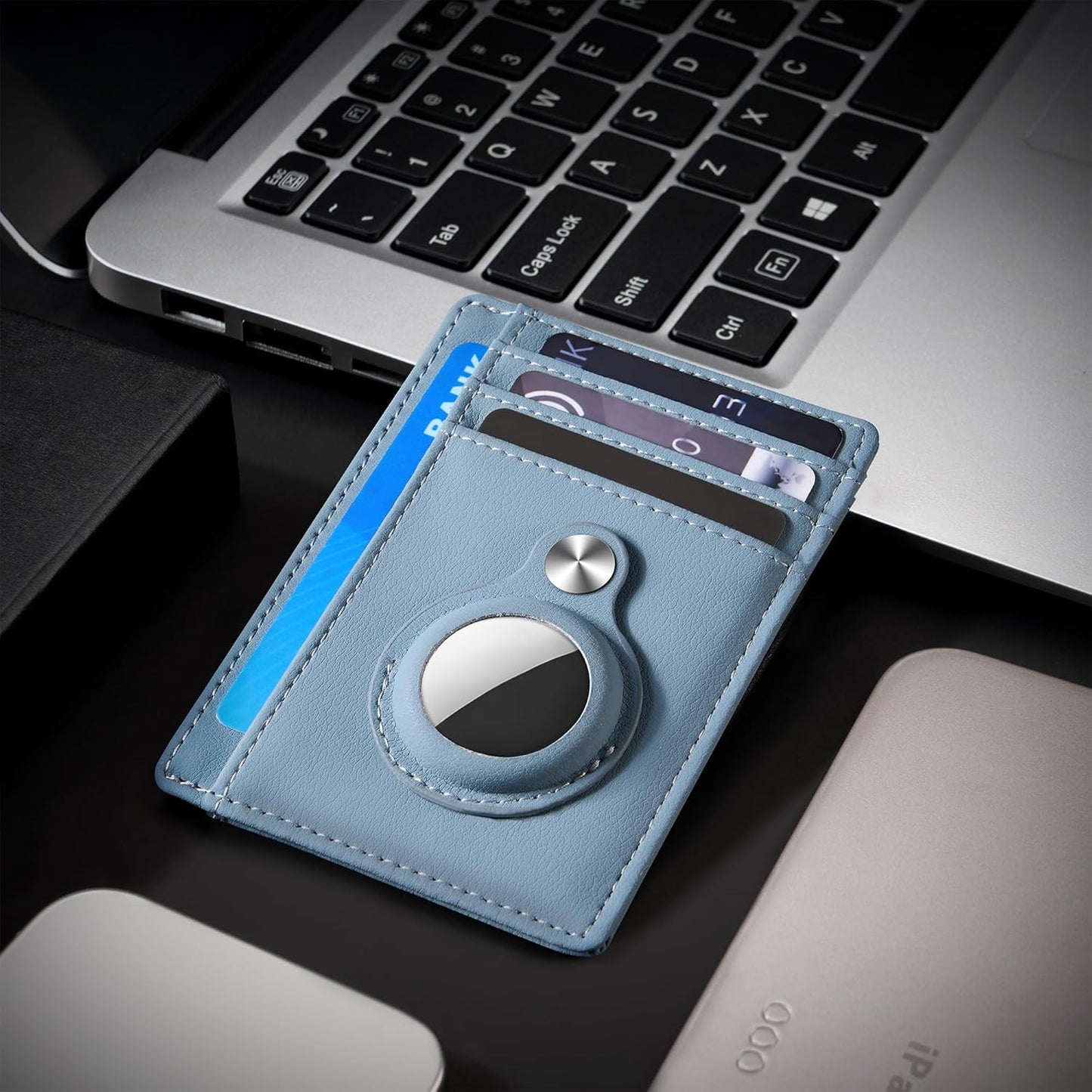 Slim Minimalist Front Pocket Air Tag Wallet, RFID Blocking Card Holder Wallet with Airtag Holder