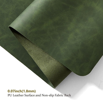 Distressed Leather Desk Mat - Non-Slip PU Desk Pad for Office and Home - Desk Organization and Accessories - Ideal for Large Mouse Pad and Desk Mats on Top of Desks(Tan,36"x 17")