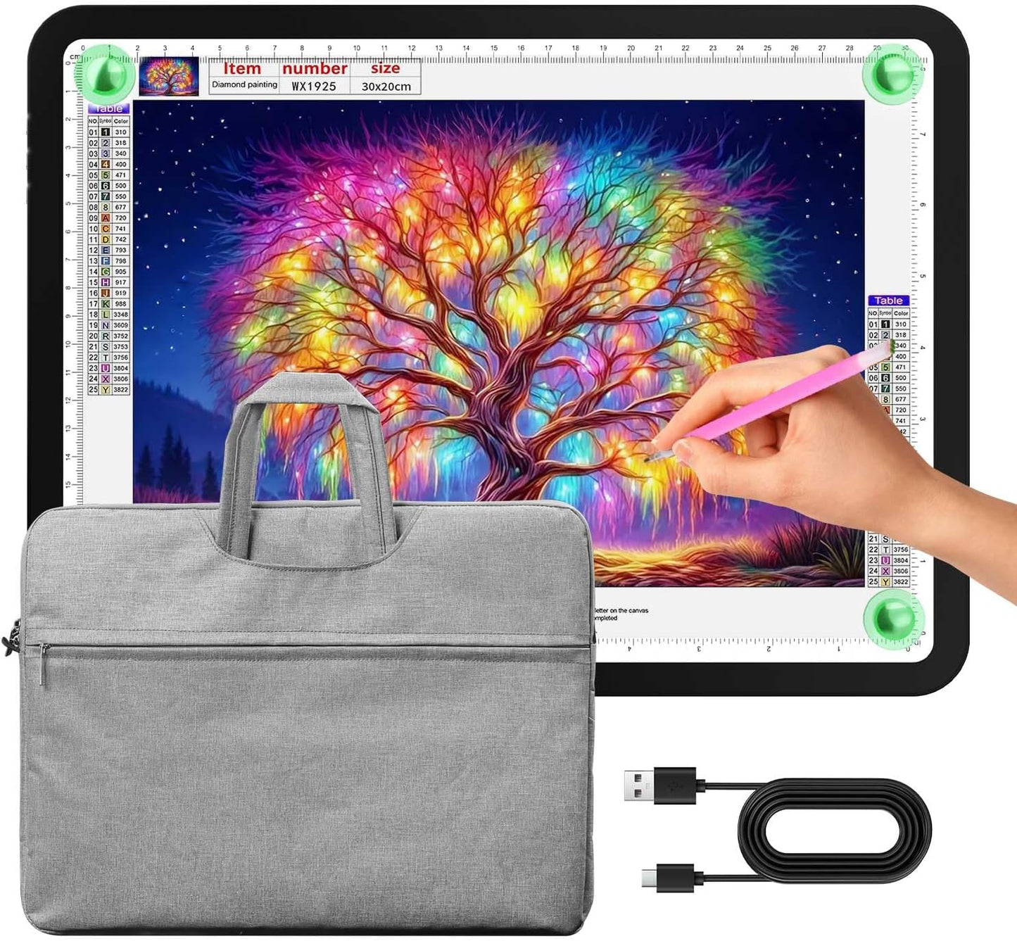 A2 Light Pad (25.2" x 18.4"), Large Magnetic Bright Light Box for tracing,6 Levels Dimming/3 Color,Physical Buttons,Light Board for Diamond Painting,Light Table for Drawing, Sketching
