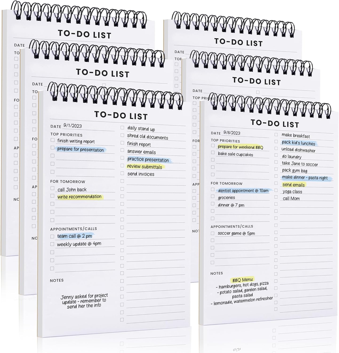 To Do List Notepad: With Multiple Functional Sections - Large Size 8.5x11" 52 Sheets - Tear Off Daily Planner Notebook - Task CheckList Organizer Agenda Pad for Work - Note, Plans, Goals, Grocery, and