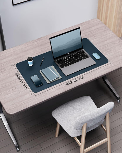 YSAGi Double-Sided Desk Pad, 31.5"x15.7"Leather Desk Mat, Eco Cork Desk Pad Protector,Large Mouse Pad,Waterproof Desk Blotter for Office/Home(Coffee)