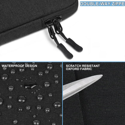 Laptop Sleeve Case 13.3 inch, Shockproof Protective Computer Cover with Accessories Pocket, Portable Laptop Bag Compatible with MacBook Air/Pro 13-13.3 inch, Compatible for MacBook Pro 14 inch, Black | Shockproof