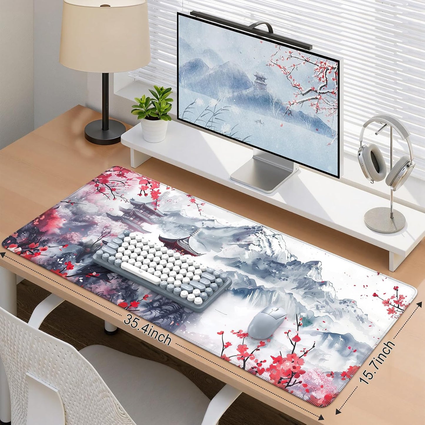 iCasso Desk Cover Mat, Office Mouse Pad, Desk Protector Mat, Extra Large Matt for Desktop,Anti-Slip XXL Big Mousepad with Stitched Edges for Computer Keyboard Retro Black - Colors B