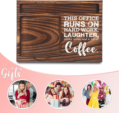 Inspirational Motivational Gifts, Encourage Gifts, Recovery Gifts, Little Reminders Sticky Note Holder, Post-it Note Dispenser for Desk, Wooden Post-it Note & Pen Holder 6.5" x 4.7" - FTA121