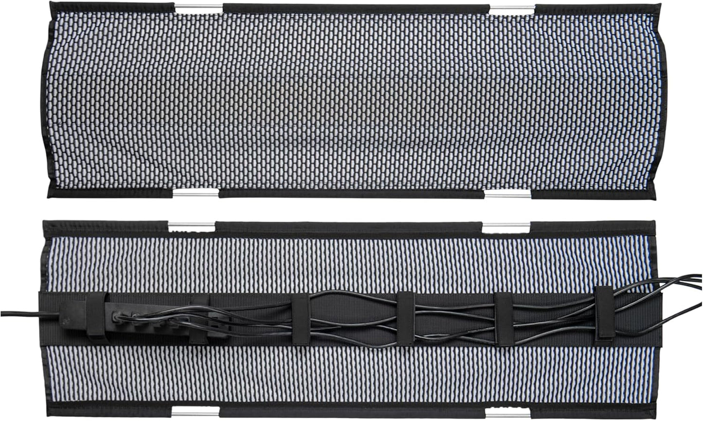 PERFECT POSTURE Mesh Cable Organizer – Under Desk Cable Management with Adjustable Straps, Flexible Mesh, Easy-Access Design, & Standing Desk Compatible – 37.4” (Gray)