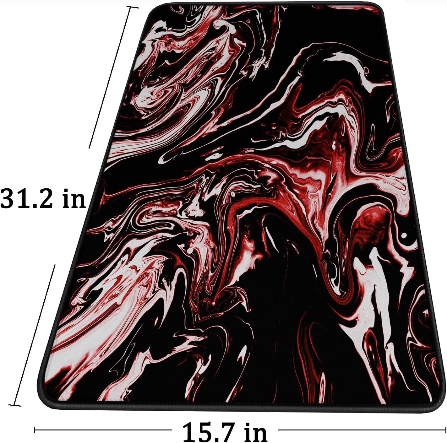 Large Extended Gaming Mouse Pad with Stitched Edges, (31.5X15.7In) Durable Non-Slip Natural Rubber Base, Waterproof Computer Keyboard Pad Mat for Esports Pros/Gamer/Desktop/Office/Home-Black