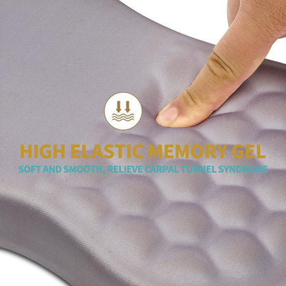 Hokafenle Ergonomic Mouse Pad Wrist Support with Massage Design, Wrist Rest Pain Relief Mousepad with Memory Foam&Non-Slip PU Base, Mouse Pads for Wireless Mouse & Desk (12x8 inch,Black)