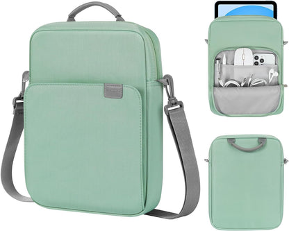 MoKo 13 Inch Tablet Sleeve Bag, Fits with 13 Inch New iPad Pro M5 & Air M4/M3, iPad Pro 12.9 M2&M1,Surface Laptop Go 12.4,Galaxy Tab S8+/S9+ 12.4,Handle Carrying Case with Shoulder Strap,Black &Gray