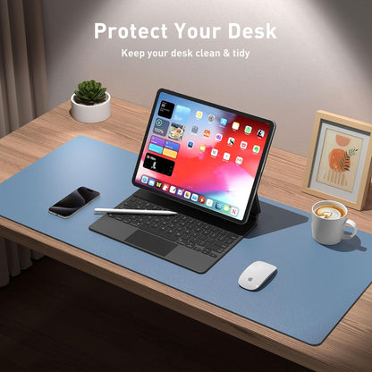 Aothia Non-Slip Waterproof PU Leather Desk Pad Protector for Mouse, Writing Desk, Office, Home, Laptop Blotter, 23.6" x 13.7", Black - Colors A