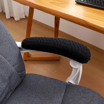 FORCHEER Office Chair Armrest Covers 12-15 Inch Velvet Elastic Black Arm Rest Covers for Desk Computer Chairs Washable