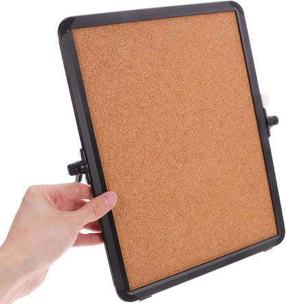 Office Cork Board Message Board 12.20X9.05In Desktop Bulletin Reminder with Aluminum Frame Stand for Home Study Workspace