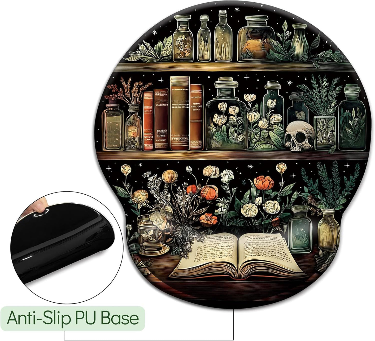 LIMKRIAN Cat Ergonomic Mouse Pad with Wrist Rest, Gaming Mouse Pad with Wrist Support, Funny Mouse Pads for Desk, Computer Mousepad with Non-Slip Pain Relief PU Base, Cute Office Desk Accessories