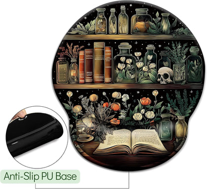 LIMKRIAN Cat Ergonomic Mouse Pad with Wrist Rest, Gaming Mouse Pad with Wrist Support, Funny Mouse Pads for Desk, Computer Mousepad with Non-Slip Pain Relief PU Base, Cute Office Desk Accessories