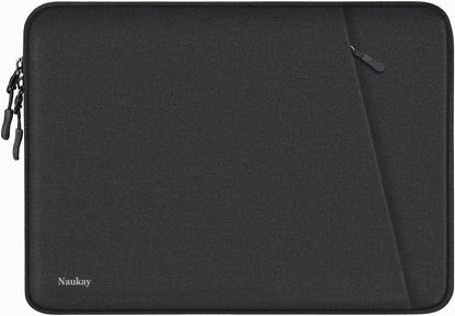 Laptop Sleeve Case 13.3 inch, Shockproof Protective Computer Cover with Accessories Pocket, Portable Laptop Bag Compatible with MacBook Air/Pro 13-13.3 inch, Compatible for MacBook Pro 14 inch, Black | Shockproof