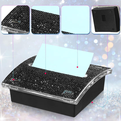 Eersida Rhinestone Self Stick Note Pad Holders 4 x 4 Inches Pink Cute Note Holder Sticky Dispenser Bling Memo Stick Dispenser for Office Employee Coworkers Gifts Home Desk Supplies