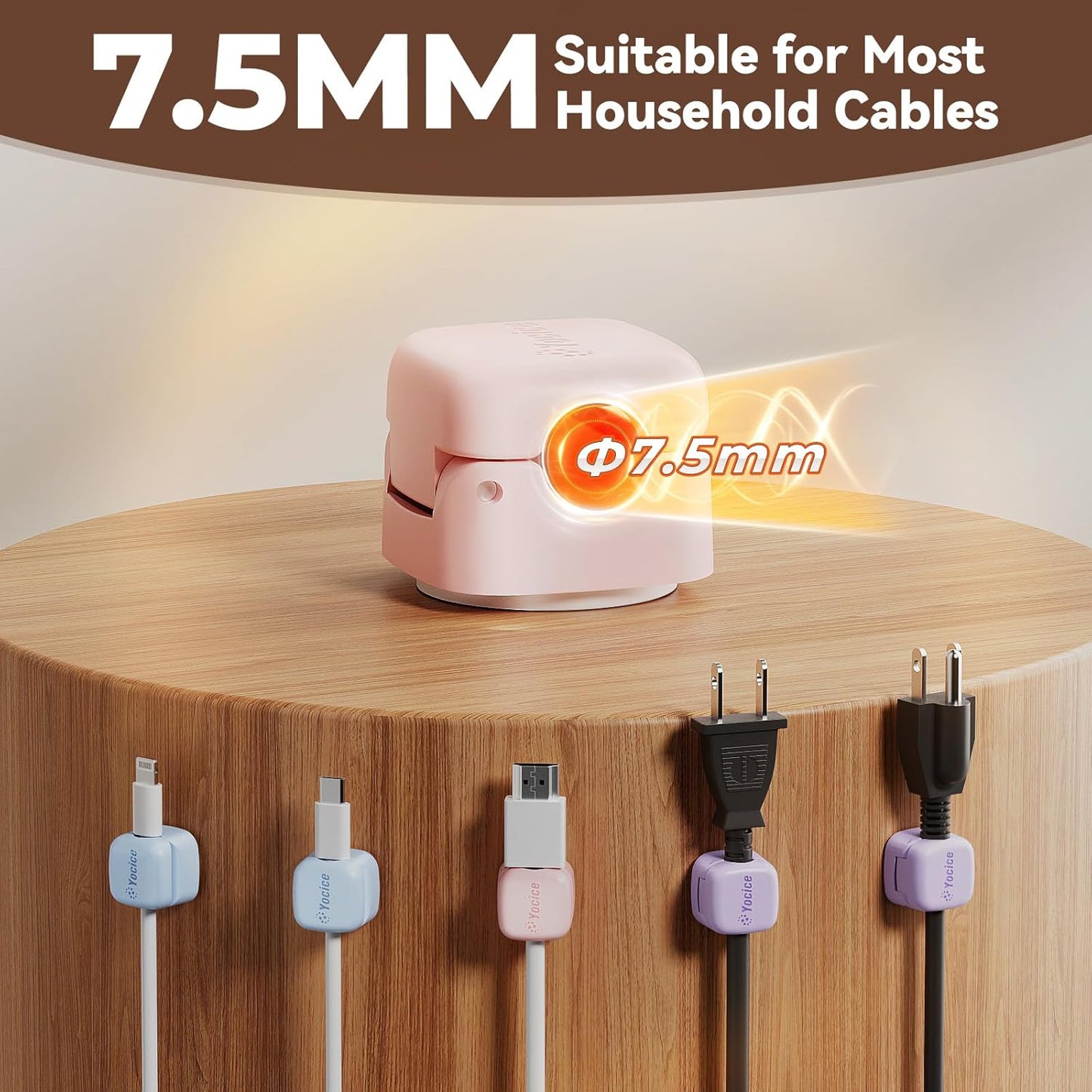 12Pack Rotatable Cord Organizer,Spring Cable Clips Desk Cable Management Cord Holder Adhesive Phone Charger Cord Clips for Home Office Car Wall Nightstand Accessories, Clear