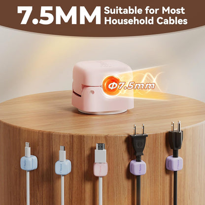 12Pack Rotatable Cord Organizer,Spring Cable Clips Desk Cable Management Cord Holder Adhesive Phone Charger Cord Clips for Home Office Car Wall Nightstand Accessories, Clear