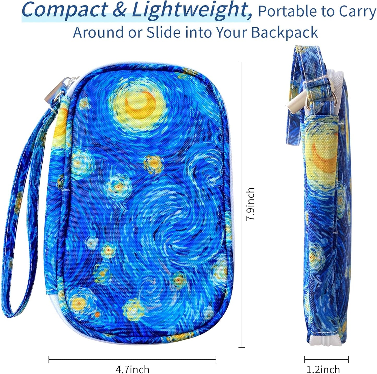 Electronics Organizer Travel Case, Cable Organizer Travel Essentials Tech Pouch,Suitable for Charger, Cable, Phone，Flash Drive,Bohemian leaves