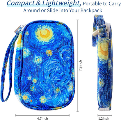 Electronics Organizer Travel Case, Cable Organizer Travel Essentials Tech Pouch,Suitable for Charger, Cable, Phone，Flash Drive,Bohemian leaves