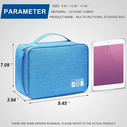 SELLYFELLY Electronic Bag Travel Cable Accessories Bag Waterproof Double Layer Electronics Organizer Portable Storage Case for Cable, Cord, Charger, Phone, Adapter, Power Bank, Kindle, Hard Drives