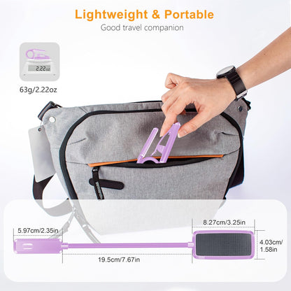 Gritin 9 LED Rechargeable Book Light for Reading in Bed - Eye Caring 3 Color Temperatures,Stepless Dimming Brightness,80 Hrs Runtime Small Lightweight Clip On Book Reading Light for Studying