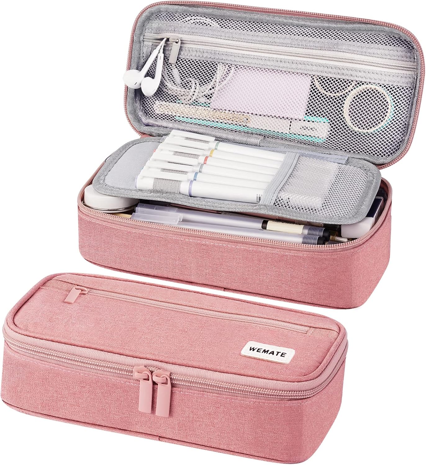 WEMATE Pencil Case, Large Storage Organizer, Makeup Bag, Teacher Must - have, Big Pencil Pouch, Marker Case for College