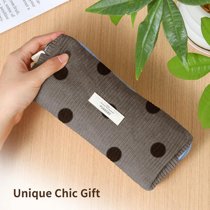 Pencil Bag Pen Case, Soft Corduroy Small Pencil Pouch Organizer with Zipper, Cute Pencil Case Pouch Stationery for Girls and Boys – Apricot