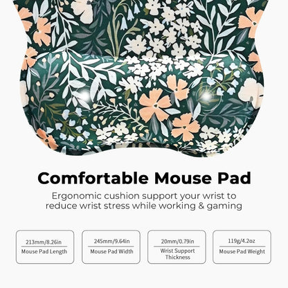 EooCoo Ergonomic Mouse Pad with Wrist Support, Mousepad with Memory Foam Wrist Rest and Non-Slip Base for Computer, Cafe, Home & Office, 9.64 x 8.26 in Office Desk Accessories