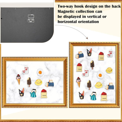 1 Pcs Large Magnetic Display Board Gifts 17.5" x 13.7" Marble Magnet Bulletin Board for Wall Souvenir Fridge Magnets Collection Display Notes, Photos, Memo Frame for Wall Table Refrigerator