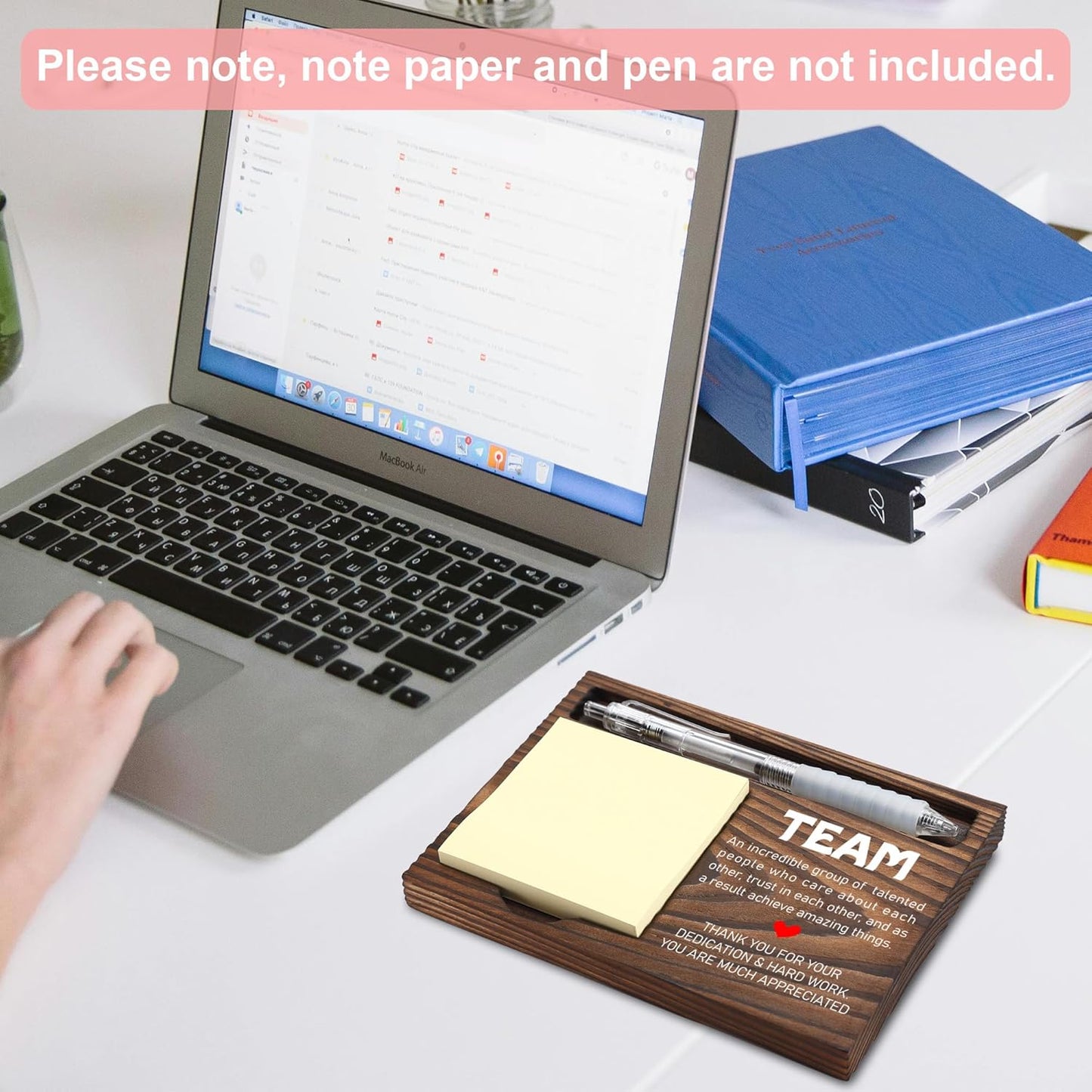 Inspirational Motivational Gifts, Encourage Gifts, Recovery Gifts, Little Reminders Sticky Note Holder, Post-it Note Dispenser for Desk, Wooden Post-it Note & Pen Holder 6.5" x 4.7" - FTA121