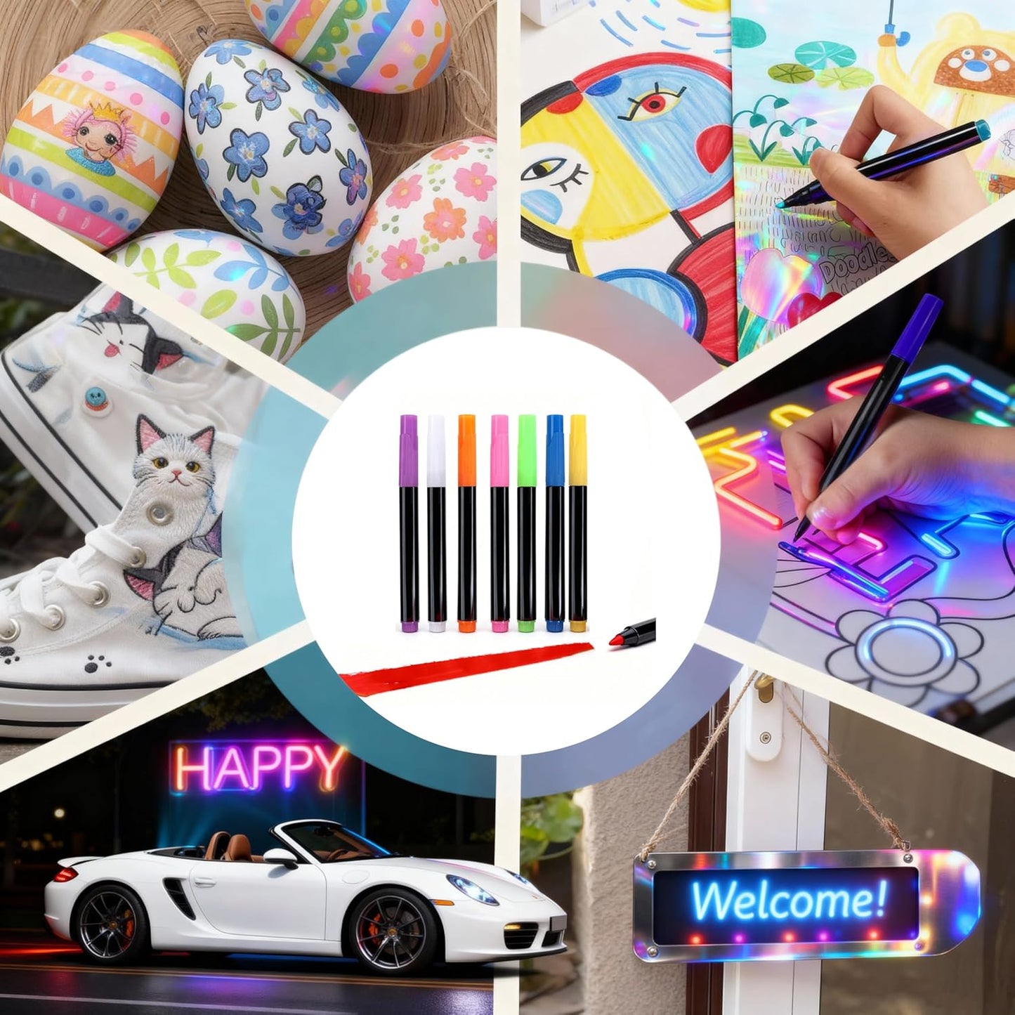 Led Drawing Board with 13 Light Effects, 17" Rechargeable Glow Doodle LED Note Board with Colors, Neon Light Up Drawing Tablet Gifts for Kids for Education Birthday Christmas Gift Ideas