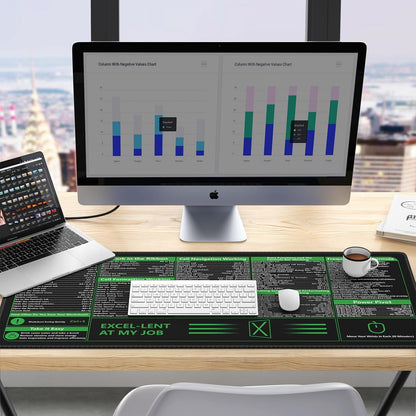 iCasso Desk Cover Mat, Office Mouse Pad, Desk Protector Mat, Extra Large Matt for Desktop,Anti-Slip XXL Big Mousepad with Stitched Edges for Computer Keyboard Retro Black - Colors A