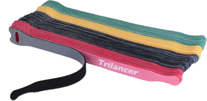 Trilancer Reusable Cable Straps Wire Ties, Pack of 50 Adjustable Cord Fastener Cable Organizer, 8 Inches (Black)
